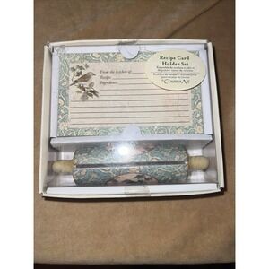 Rolling Pin Recipe Card Holder Set Bird Design by "Counter Art" in OriginalBox